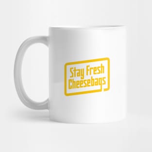 Stay Fresh Cheese Bags - Retro (Yellow on White) Mug